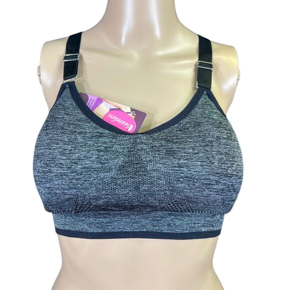 Kali and Win Womens Sports Bra Seamless Racerback Light Support Black Med Large - Picture 3 of 8